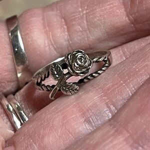 Vintage Sterling Silver Shubes? Oxidized Rose Ring